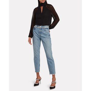 INTERMIX Milly black high-neck silk blouse (6)